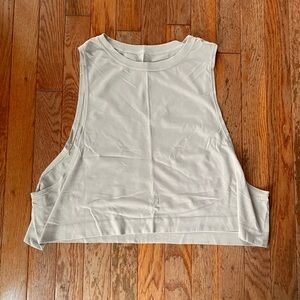tan cream high necked workout muscle tee top